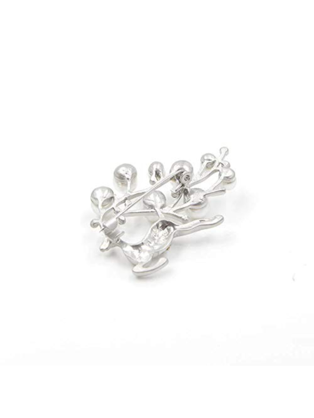 YouBella Jewellery Latest Stylish Crystal Unisex Deer Brooch for Women/Girls/Men (Silver)
